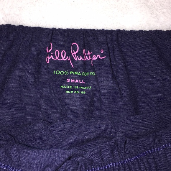 Lilly Pulitzer Navy Off-The-Shoulder Ruffle Top - Picture 2 of 2